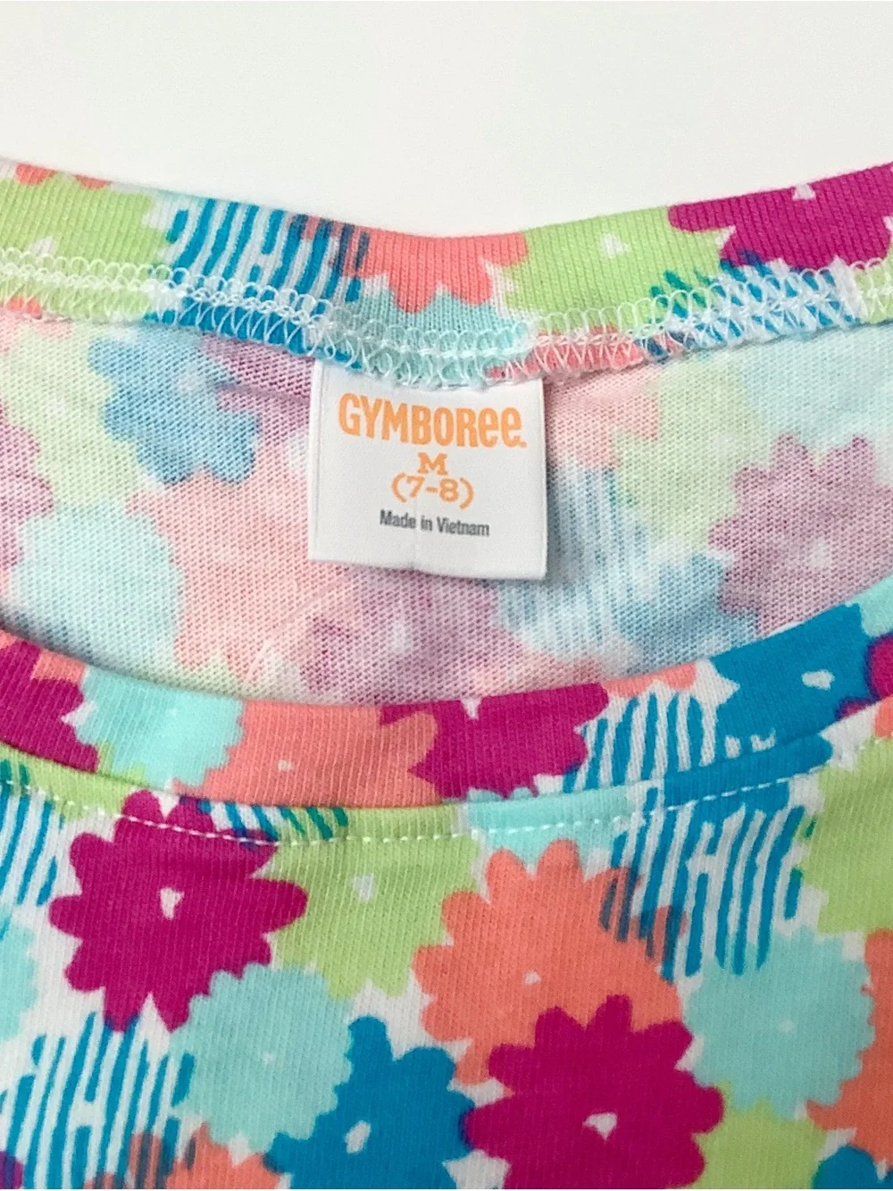 Gymboree Bright Pink Blue Coral Floral Short-Sleeve Tee